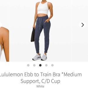 Lululemon ebb to train bra in size 6 white